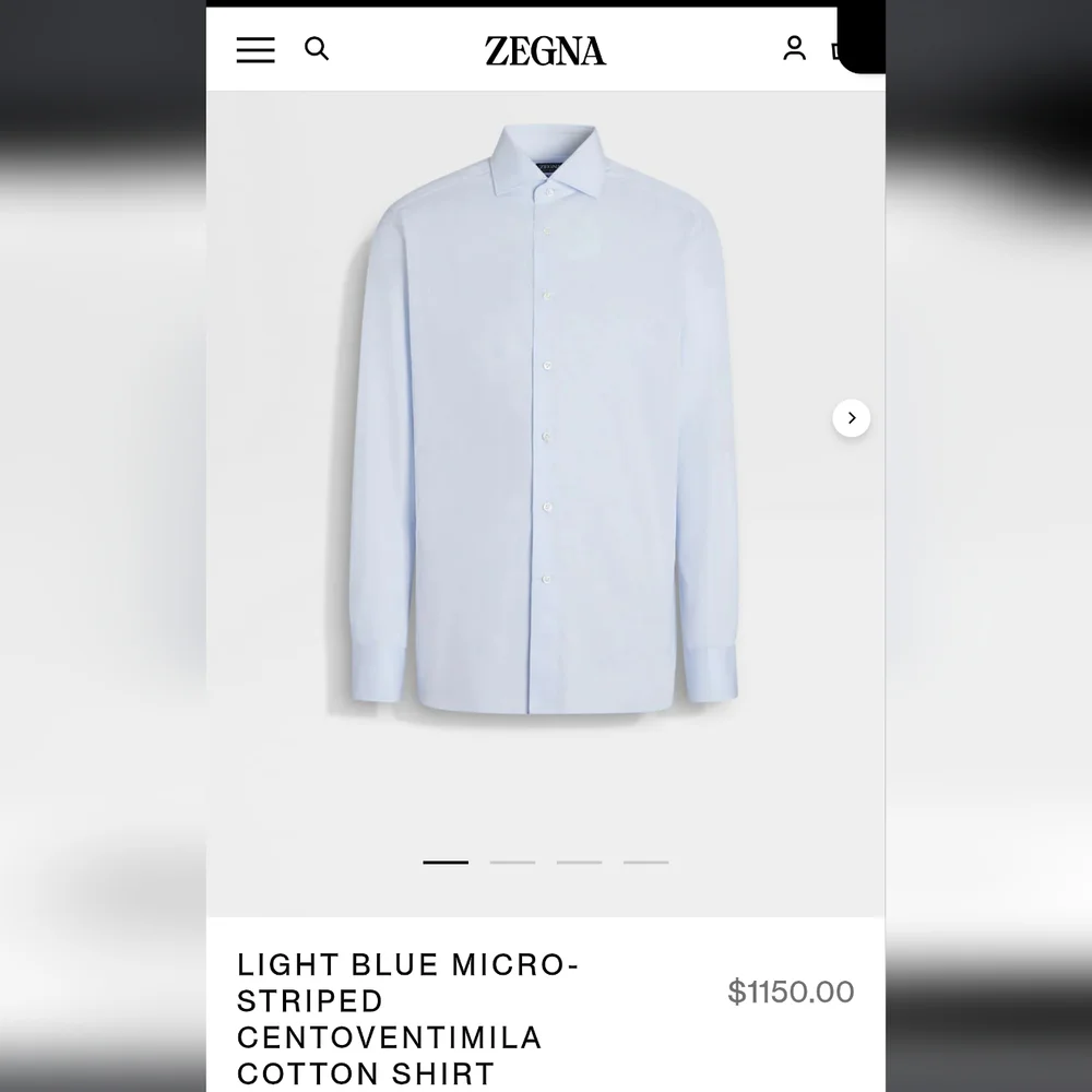 Light Blue and White Micro-Patterned 300 Cotton Shirt - Picture 6 of 6